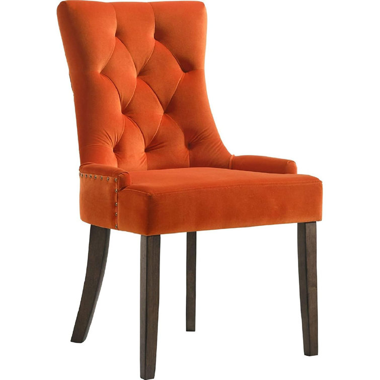 ZHENMIAO XINLEI TRADING INC Tufted Velvet Upholstered Parsons Chair